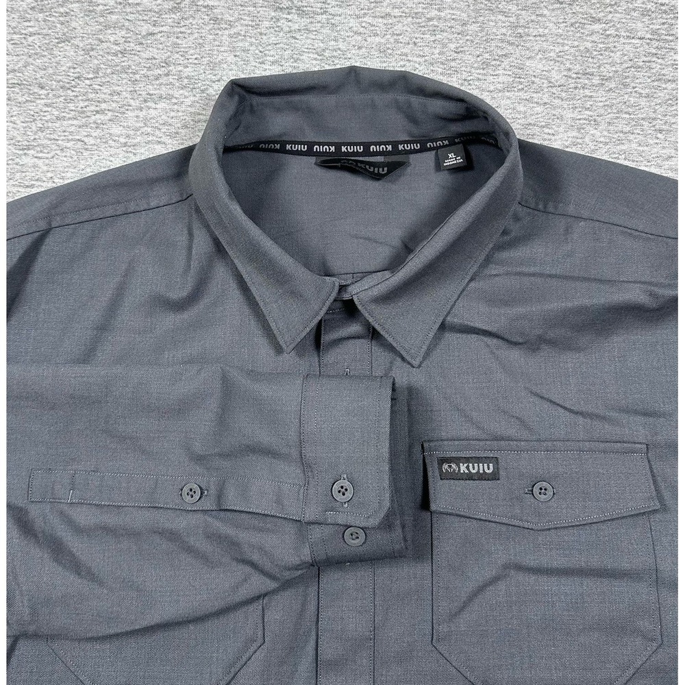 KUIU Shirt Mens Size XL Gray Wool Blend Long Sleeve Button Up Outdoor Field